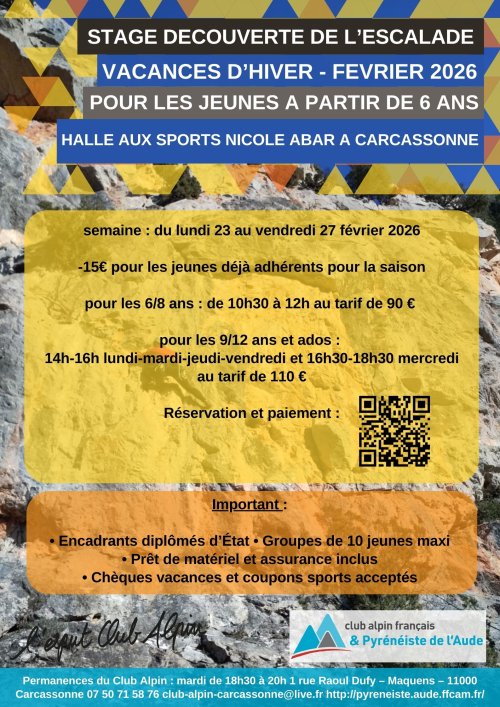 affiche stage escalade